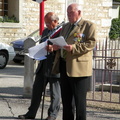 Mr BERTIN, président local de l'Association Franc-comtoise des Anciens Combattants lit un message du ministre chargé des anciens Combattants